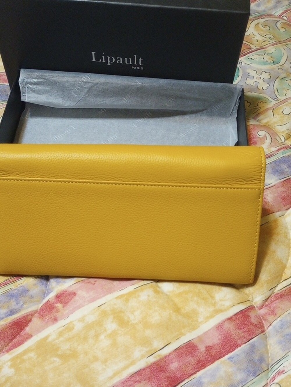Lipault Paris Mustard Leather Flap Wallet - Picture 6 of 10